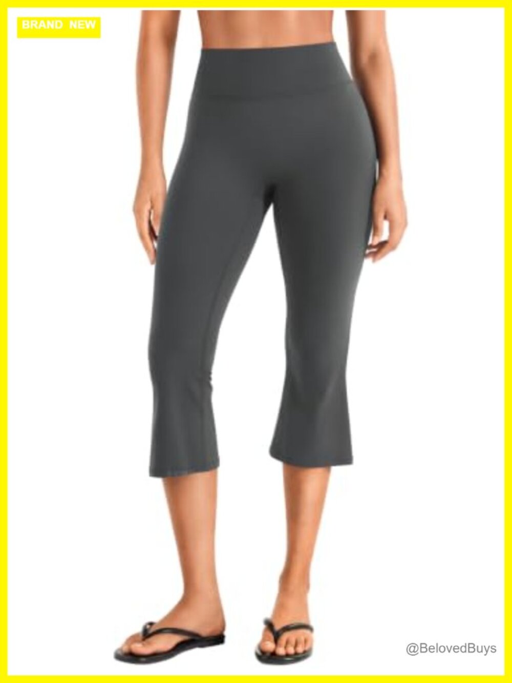 Capri Flare Leggings High Waist Slim Bootcut Cropped Workout Yoga Pants